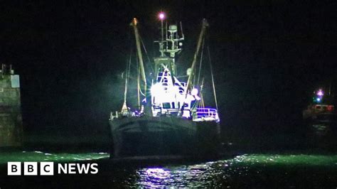 RNLI Escorts Fishing Boat To Douglas Harbour After Fire BBC News