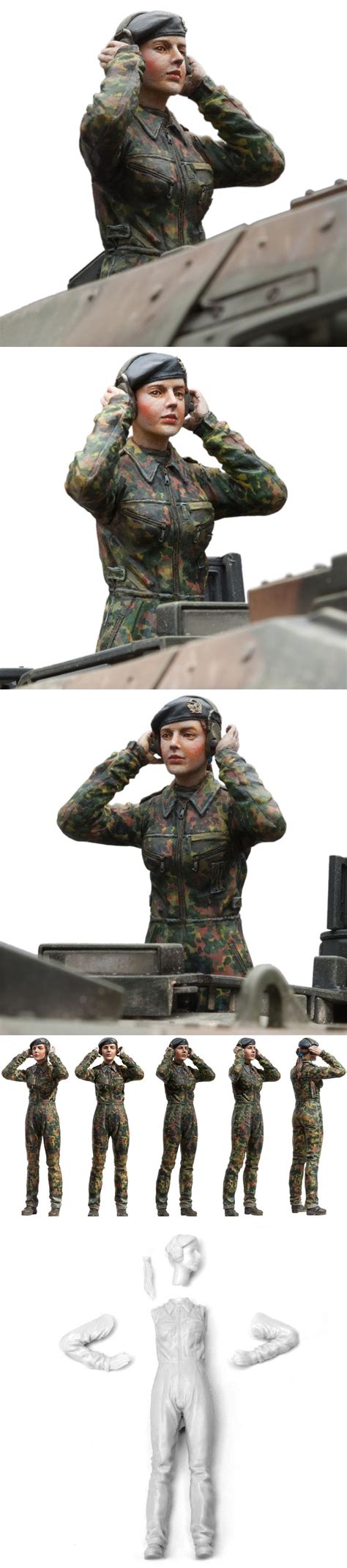 Resincast Model Bundeswehr Female Tank Commander Military Figures Battle Tank Plastic