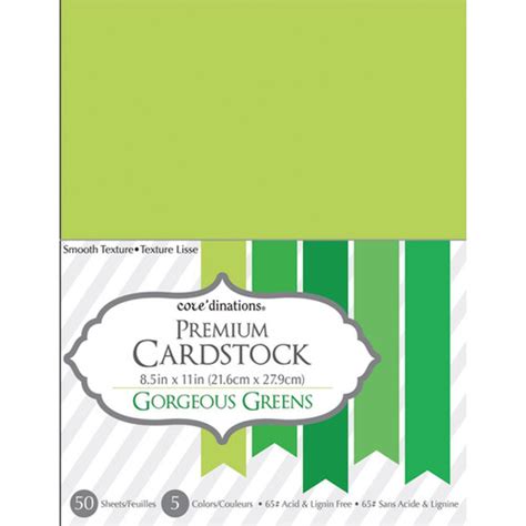 Darice Value Pack Smooth Cardstock 85x11 50pkg Gorgeous Greens