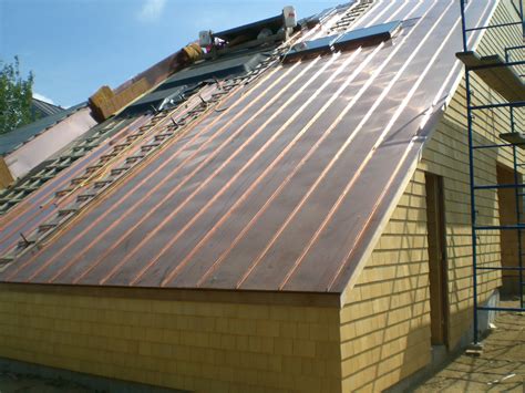 Standing seam metal roofing is sometimes called raised or vertical seam. Architectural Sheet Metal Work: Copper roof, standing seam ...
