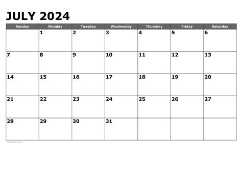 July 2024 Calendar Free Printable Pdf Xls And Png