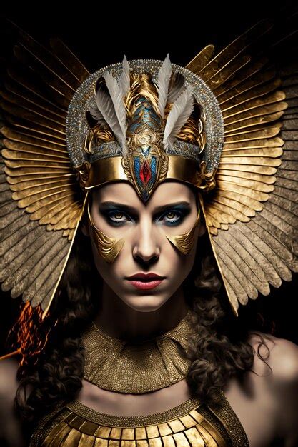 Premium Ai Image A Woman With A Gold Headdress And A Gold Headdress