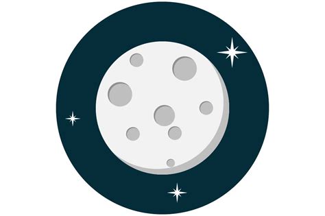 Moon Icon Flat Illustrator Graphics Creative Market