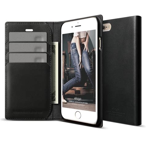 S6 Genuine Leather Wallet Case For Iphone 66s Plus Black Elago