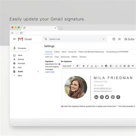 Gmail Email Signature Template A Modern Email Signature Etsy Australia