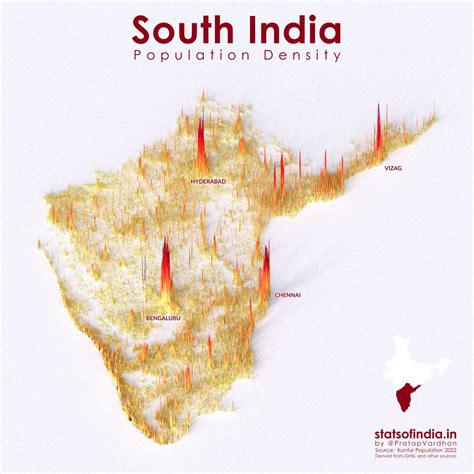 Stats Of India On Twitter Population Density Map Of South India