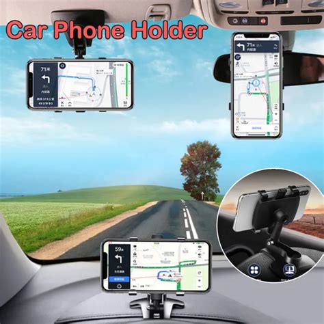 Car Phone Holder 360 Degree Rotation Mobile Phone Stands Rearview