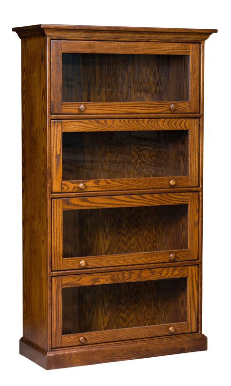 Traditional Barrister Bookcase Amish Solid Wood Bookcases Kvadro
