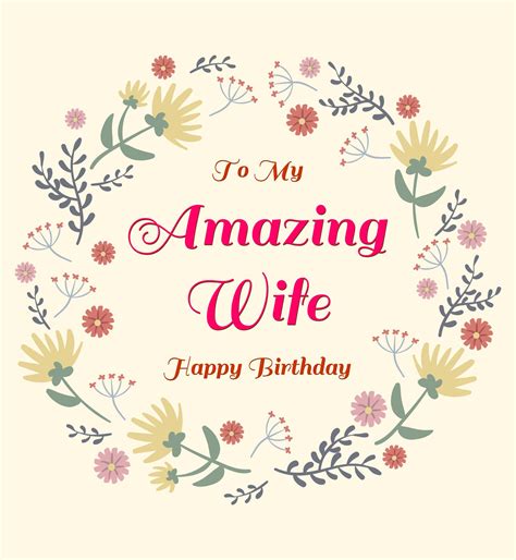 Free Printable Card Happy Birthday Wife
