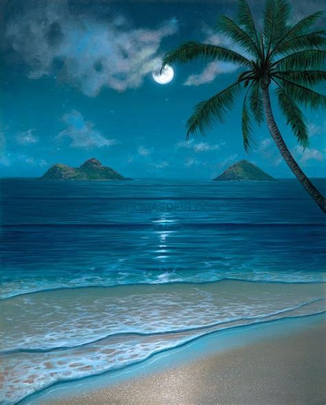 Mokulua Milky Way Beach Painting Tropical Beach Painting Beach