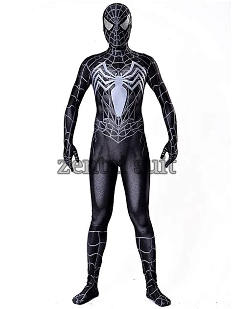 New Black Spiderman Costume Spandex Lycra Spider Man Superhero Costumes