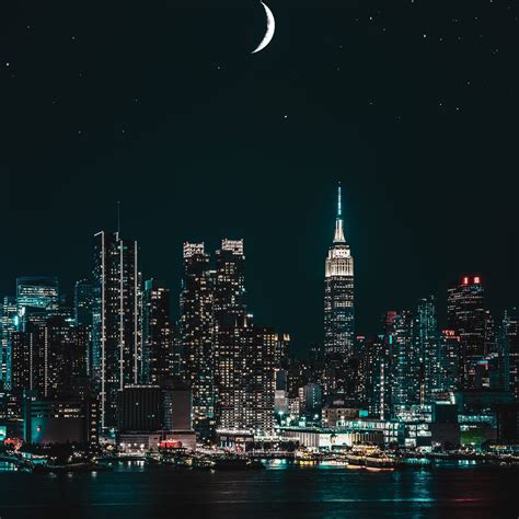 New York City Wallpaper 4k Starry Sky Cityscape Night