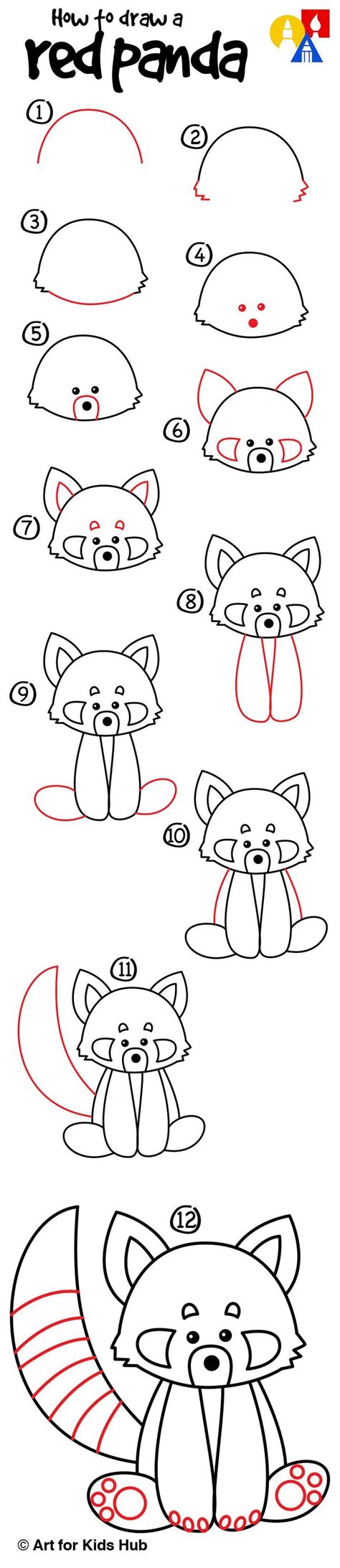 How To Draw A Red Panda Art For Kids Hub Art For