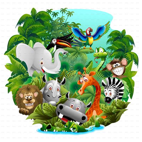 Free Jungle Animals Clipart Tropical Rainforest Clipart 523x546 Png
