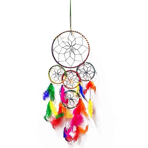 Five Rings Multicolor Dream Catcher Wall Hanging Shubhanjali Care