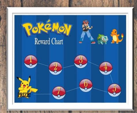 Pokemon Reward Chart Digital Download Digital Pdf Files