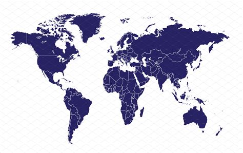 World Map With Border Blue Vector Custom Designed Graphics Creative