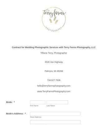 With these 25 tips, you will feel more while you're photographing a wedding, your clients might request a photo or pose that might not free video training reveals: Wedding Photography Contract Form Template | JotForm