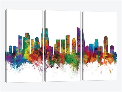 Los Angeles California Skyline Canv Canvas Print Michael Tompsett