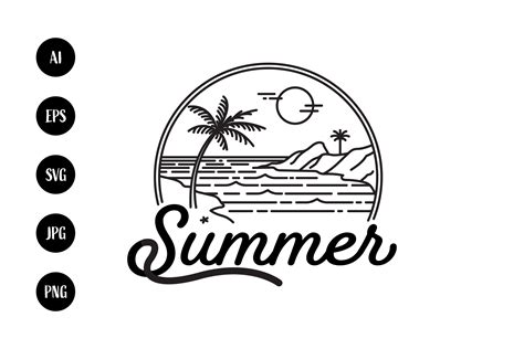 Tropical Beach Summer Logo Design Graphic By Sabavector · Creative Fabrica