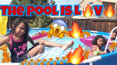 The Pool Is Lava Challenge Kids Fun Pool Play Youtube