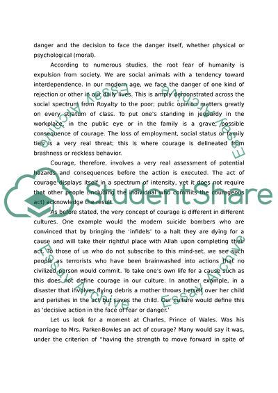 The Definition And Requirements Of Courage Essay Example Topics And