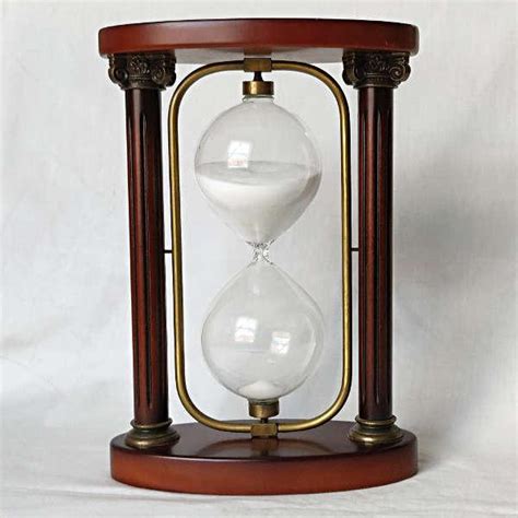 Vintage Bombay Hourglass 60 Minute Timer Wood Brass Glass Sand Ebay