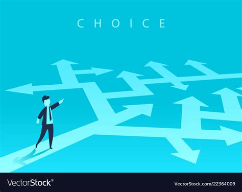 The Concept Of Choosing The Way Of Business And A Vector Image