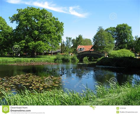 Summer Country Landscape With Pond Stock Image Image Of Relaxation
