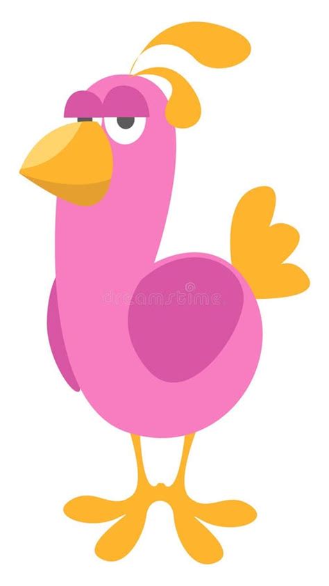 Pink Bored Birdillustrationvector Stock Vector Illustration Of