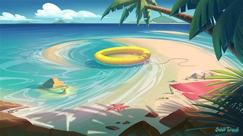 Beach Environment Art On Behance