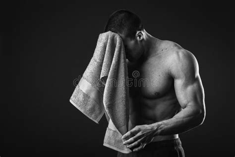 Bodybuilder With A Towel Stock Image Image Of Exercise 52157327
