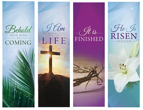 Easter Lent Season Sanctuary Banners Set Of 4