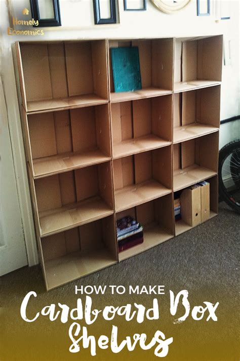 How To Make Cardboard Box Shelves Homely Economics