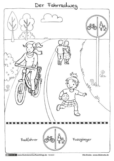 Zahlen & buchstaben schreiben lernen englisch lernen malbuch für mädchen. Fahrrad Fahrradweg (mit Bildern) | Verkehrserziehung ...