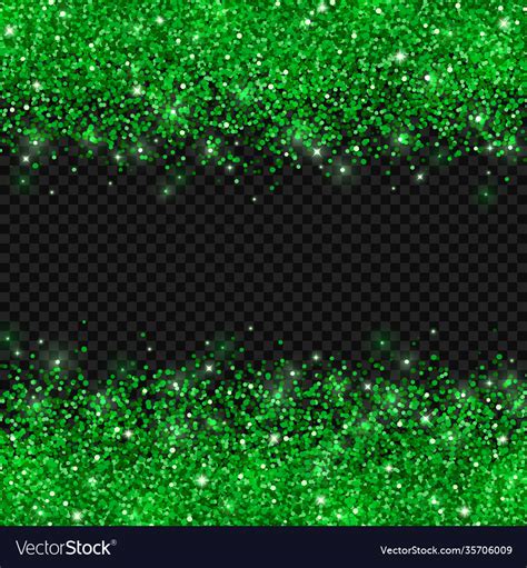 Green Glitter On Dark Transparent Background Vector Image