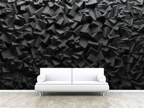 Abstract Dark Cube Shapes Self Adhesive Peel And Stick 3d Etsy In
