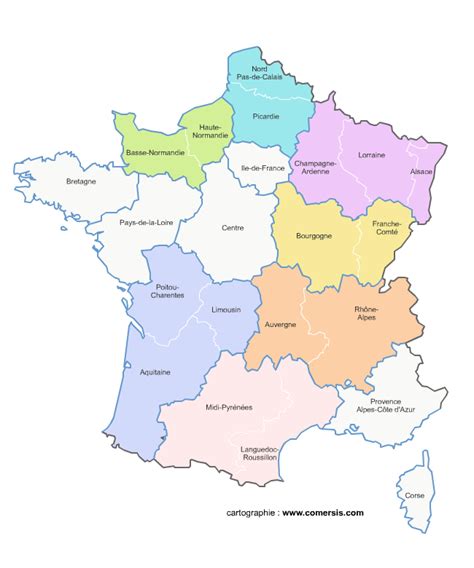 Carte Administrative De France Et Liste Des Villes Françaises