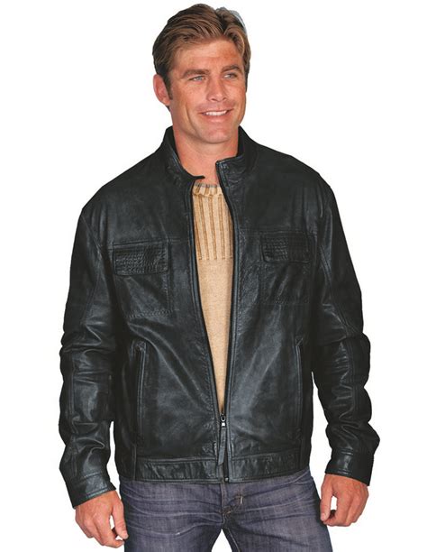 Scully Western Jacket Mens Zip Front Lambskin Leather