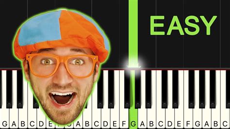 Blippi Opening Theme Song Easy Piano Tutorial Youtube