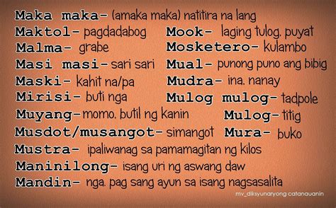 Yuzon Rare Tagalog Words