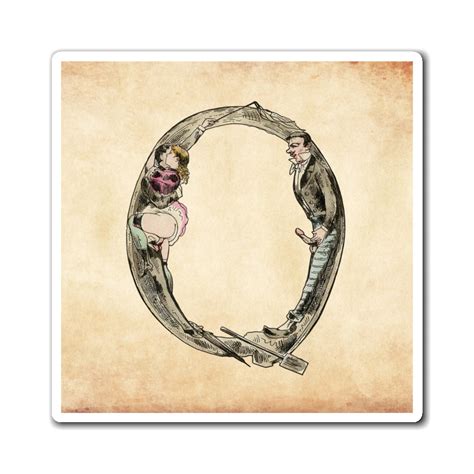 Magnet Featuring The Letter Q From The Erotic Alphabet 1880 By Frenc Flashback Shop
