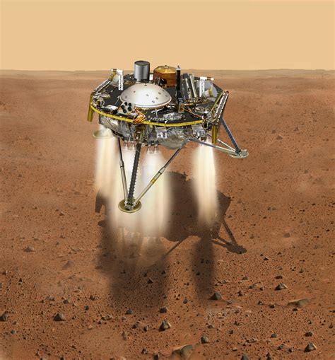 Insight Moments Away From Landing Top View Illustration Nasas