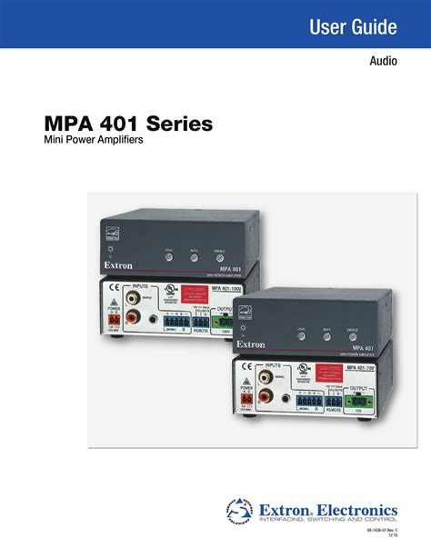 Extron Electronics Mpa 401 70v User Manual Pdf Download Manualslib