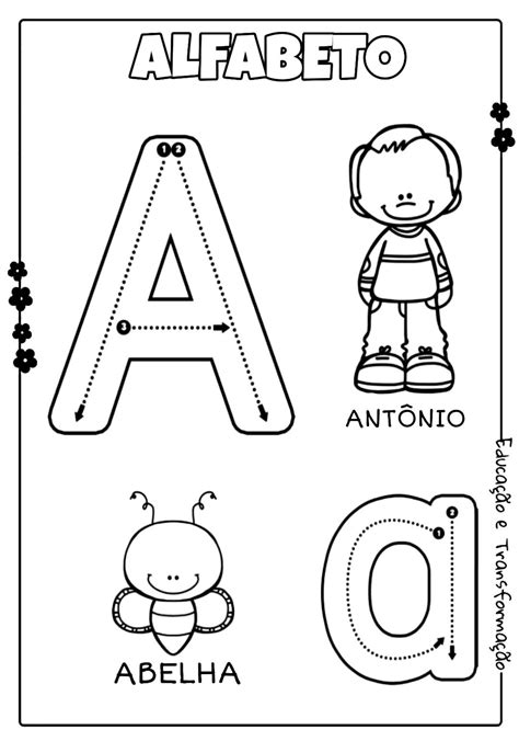 Alfabeto Cards Do Alfabeto Para Trabalhar O Traçado E Colorir