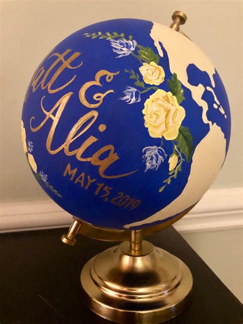 9 Custom Globe In Any Color Combo With Floral Details Etsy