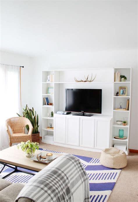 Simple Diy Ikea Hack Built In Tutorial Living Room Entertainment
