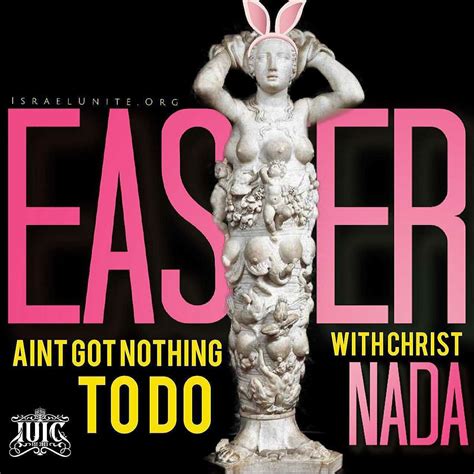 An Advertisement Featuring A Statue With Bunny Ears On Its Head And The Words Easter