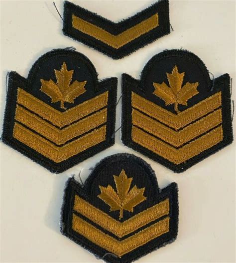 Canadian Armed Forces Naval Rank Insignia Set Po2 Ms As Gold On Blk