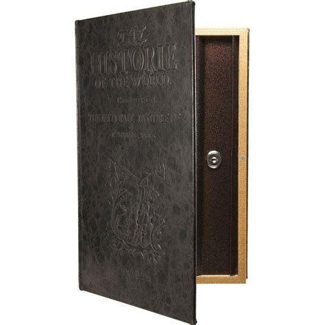 Barska 010 Cu Ft Steel Large Antique Book Lock Box Safe With Key Lock